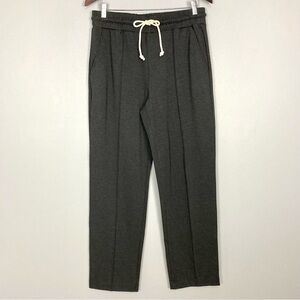 Loft Ponte Knit Jogger Pants Women’s Size M Pull On Pockets Straight Leg Gray